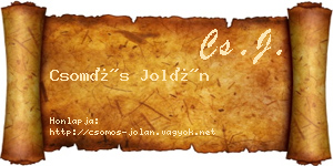 Csomós Jolán névjegykártya